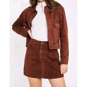 BDG Womens Denim Mini Skirt Size XS Burnt Orange Urban Outfitters‎ Snakeskin